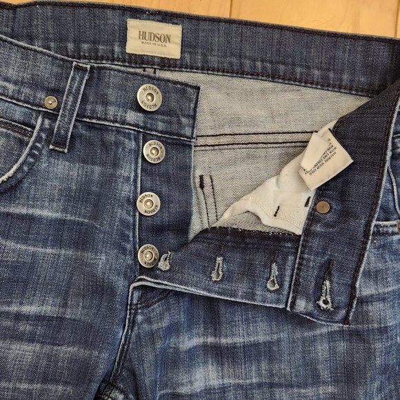 👖 HUDSON Byron Denim 👩🏻🧑 Unisex Jeans Five Straight Buttons Jeans sz 29 - Picture 7 of 16